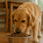 dog eating food