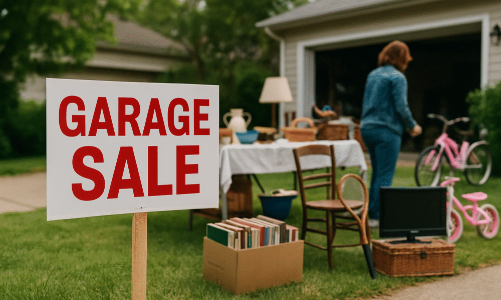 lady having garage sale