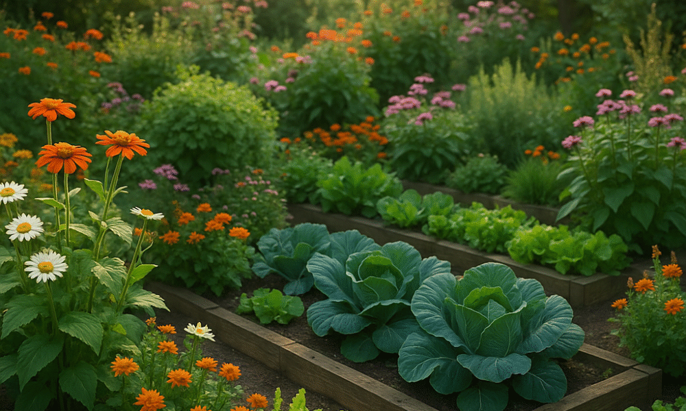 small garden growing in the backyard
