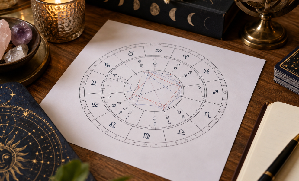 birth chart on paper